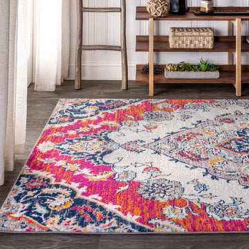 Bright bohemian Flair Boho Vintage Medallion Area Rug